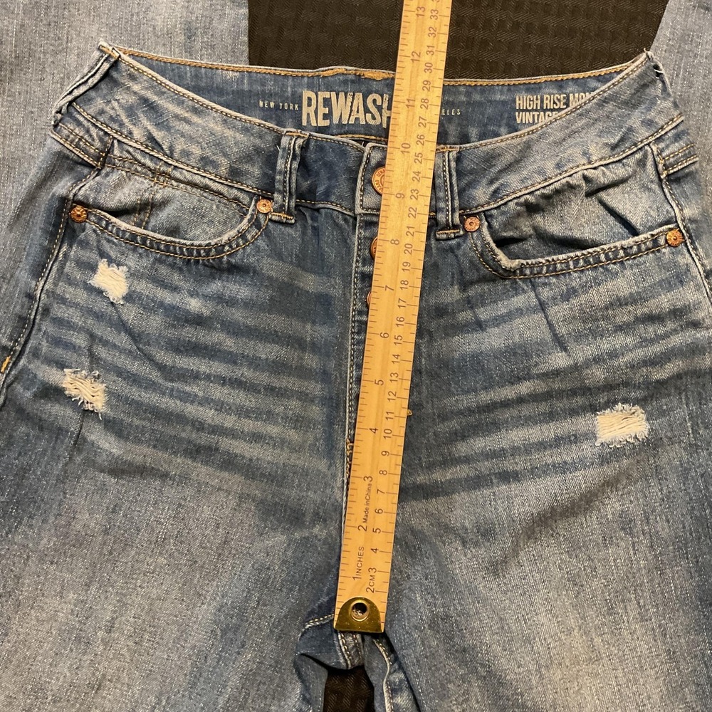 Rewash Jeans Womens 5/27 High Rise Mom Button Fly Distressed Vintage Reunion - Picture 9 of 13